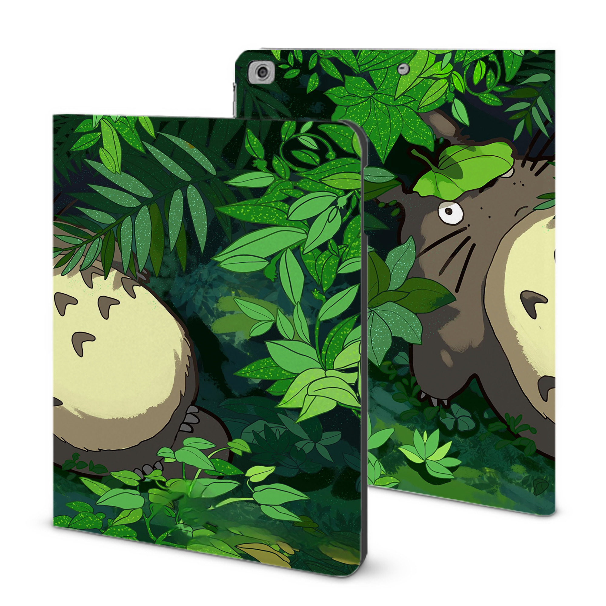 （画像用） となりのトトロ 草壁メイ 草壁サツキ My Neighbor Totoro Satsuki Kusakabe Mei Kusakabe IPad ケース ブック型 PUレザー TPU 耐衝撃 軽量 薄型 ペン収納なし 全面保護 IPad 各モデル対応